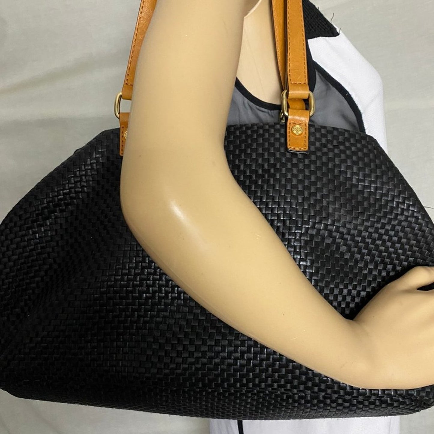Antonio Melani Black Leather Shoulder Bag