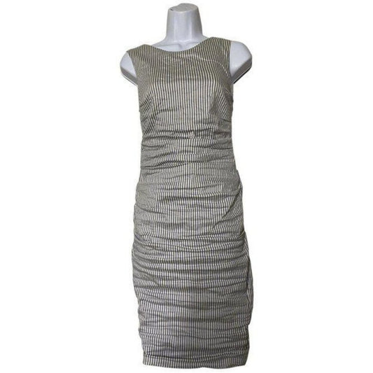 nicole miller new ruched linen striped msrp