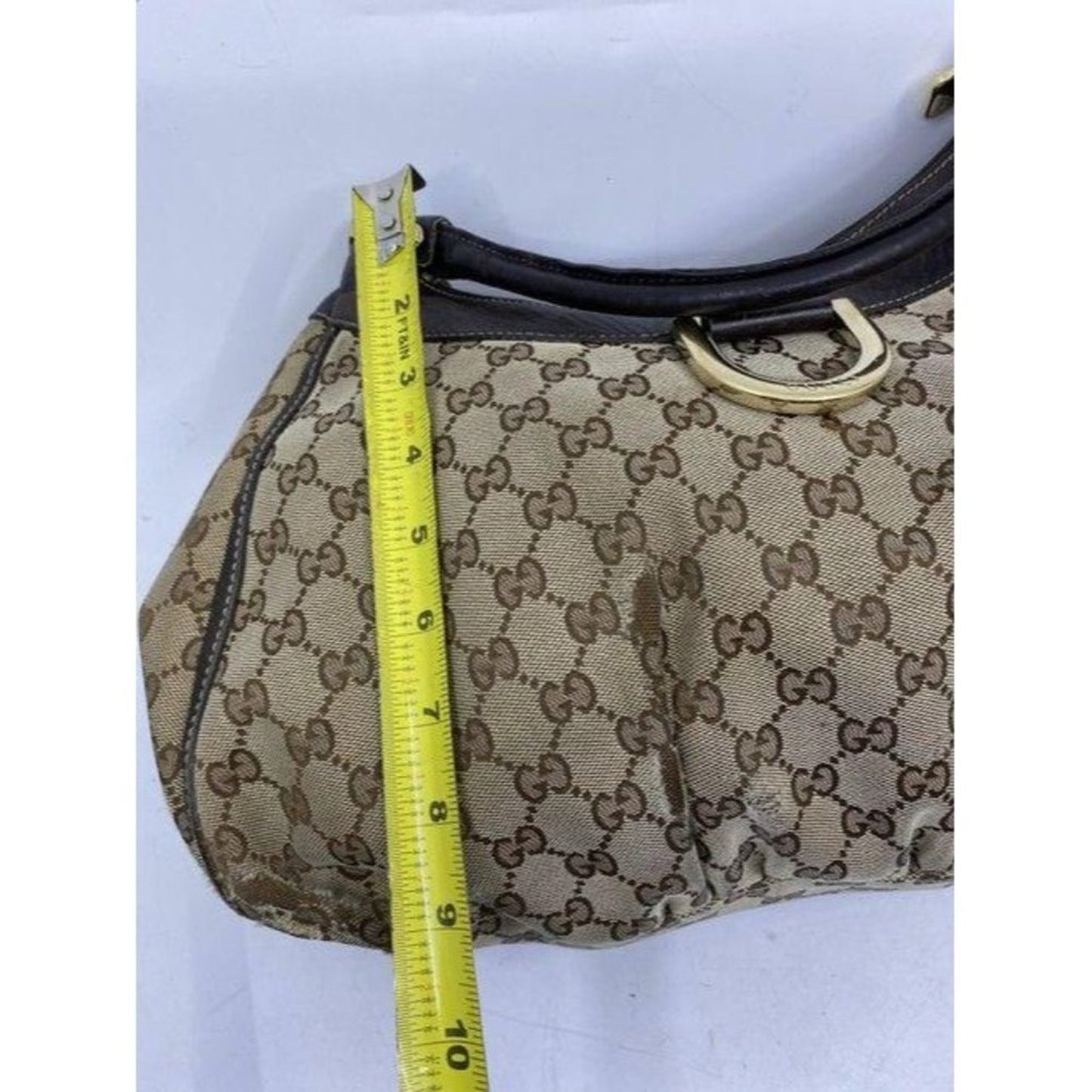 Gucci tote all over logo beige brown jacquard fabr