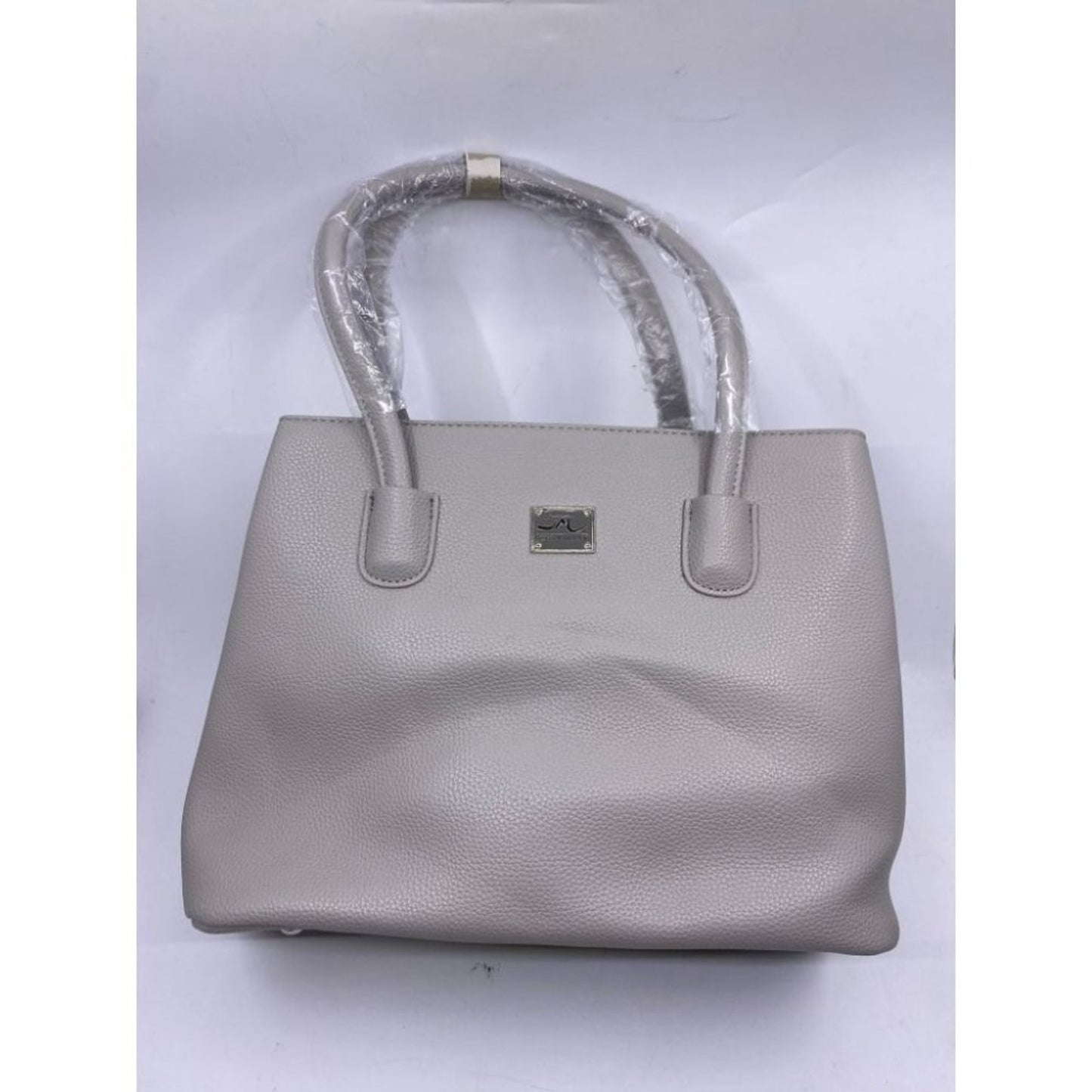 Jessica Moore Gray Large Faux Leather Tote Bag