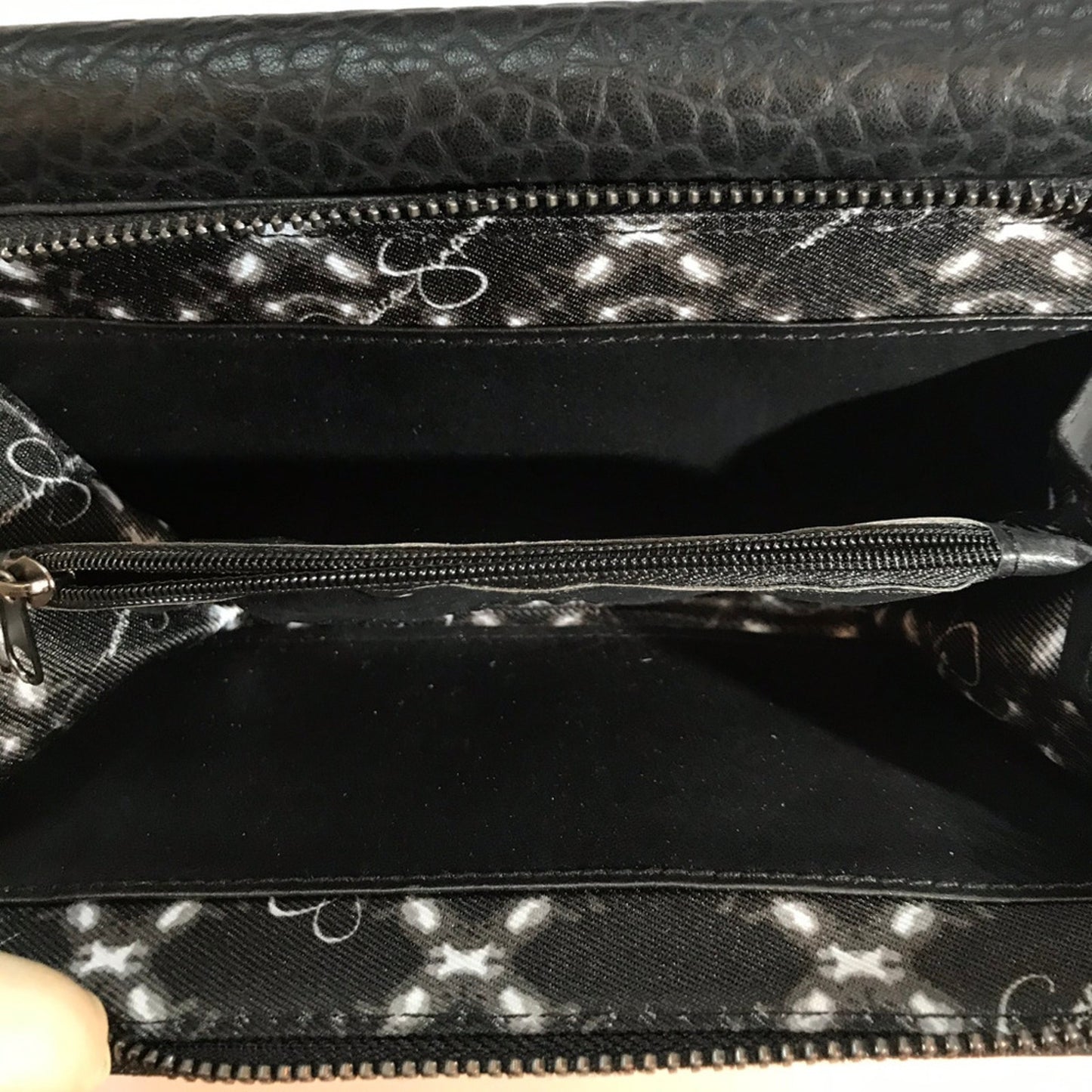 Jessica Simpson Black Leather Wristlet