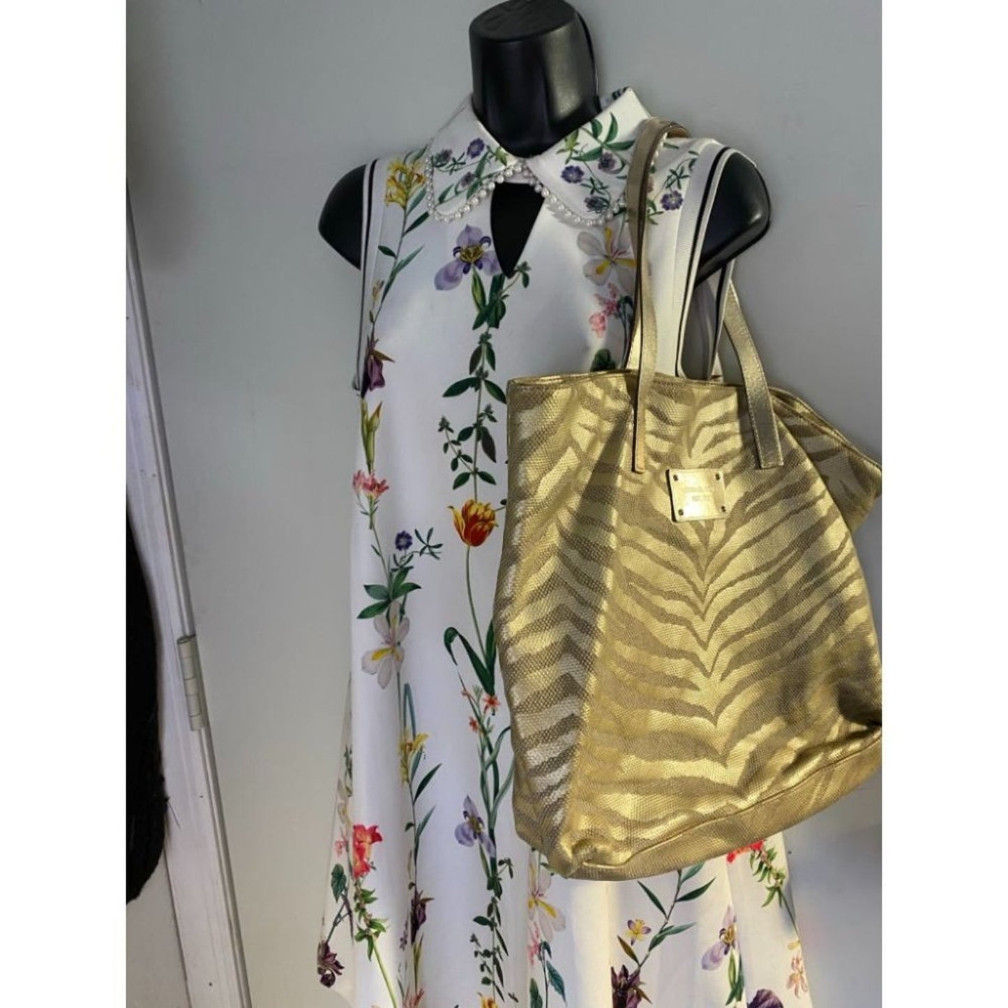 MICHAEL KORS Gold Tan Large Inter Woven Tote Bag