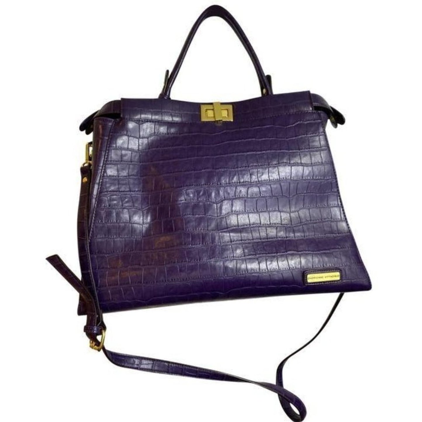 adrienne vittadini crossbody w w stra purple leath