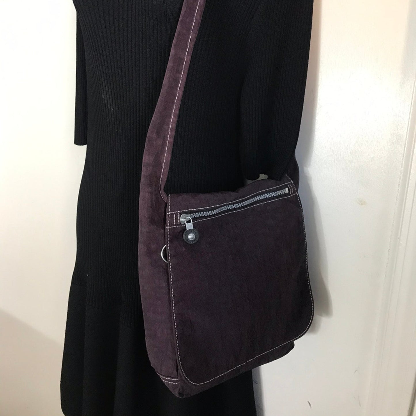 Kipling Dark Brown Nylon Medium Shoulder Bag