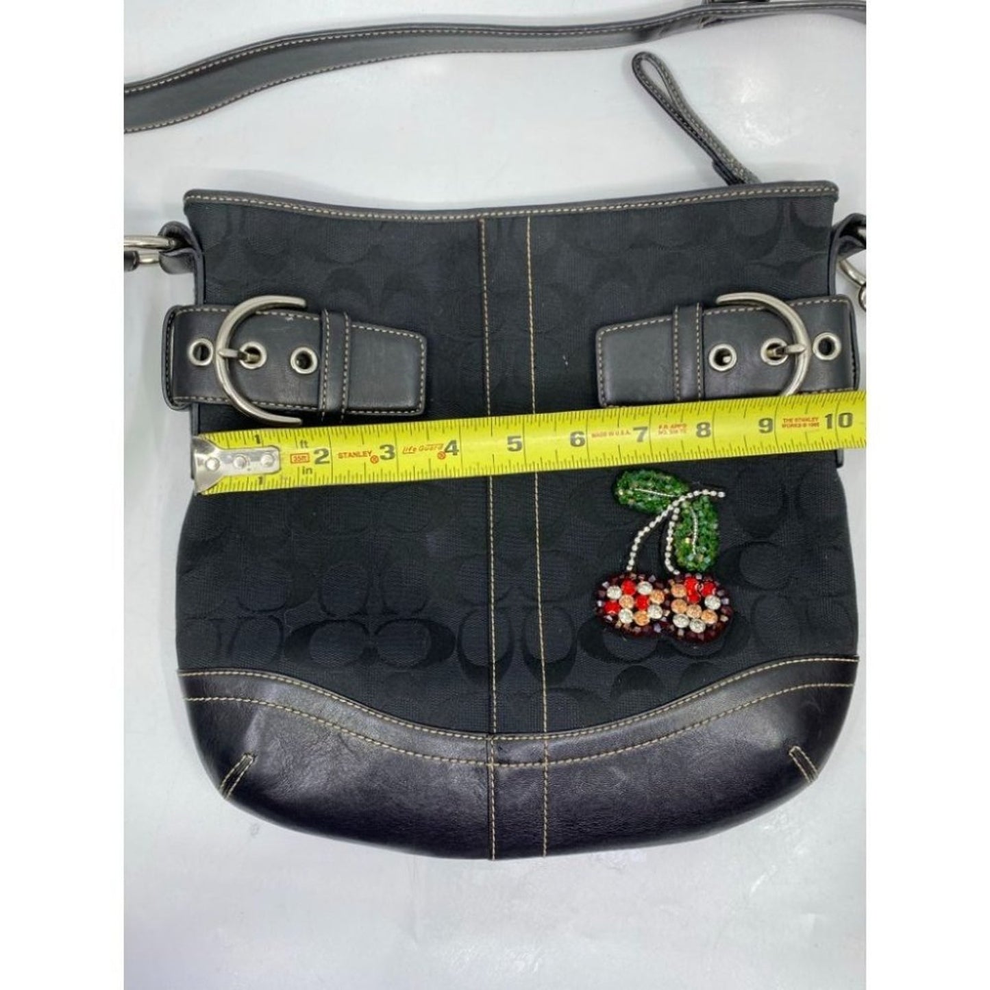 Coach Black Jacquard Fabric Signature Crossbody