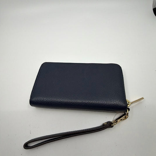 Michael Kors Jet Set Travel Continental Blue Pebbled Leather Wallet