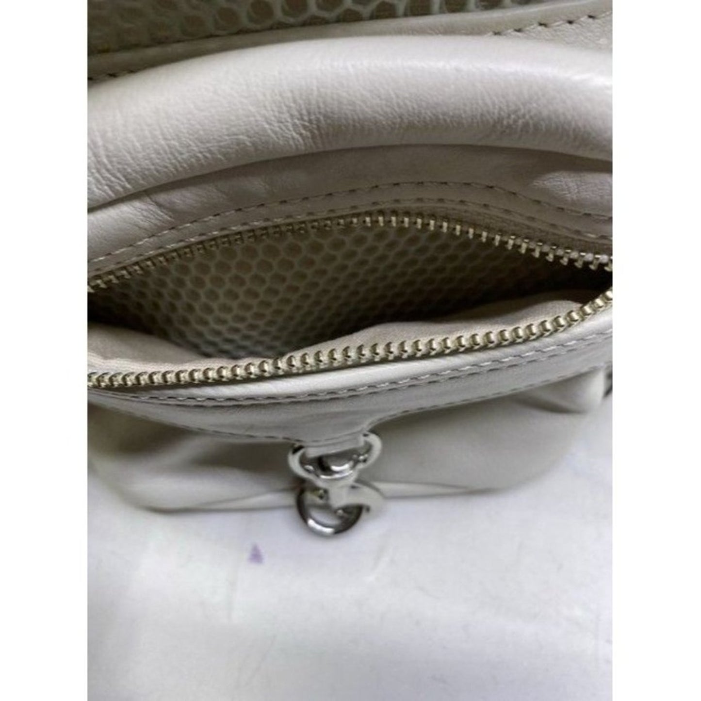 Rebecca Minkoff Net Mini Mab White Leather Backpack