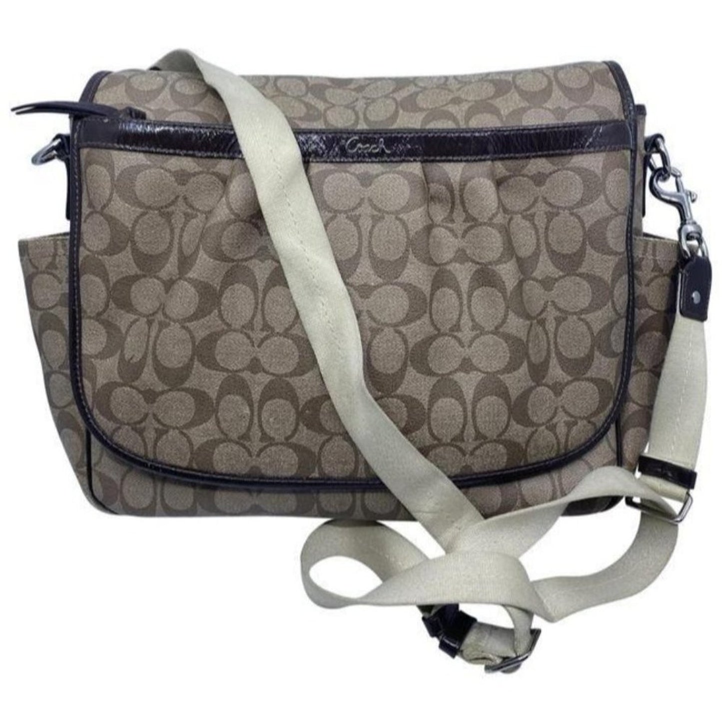 coach tote msrp tan brown coated canvas messenger