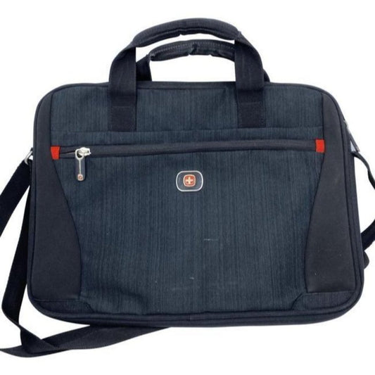 swiss gear black navy nylon cross body bag