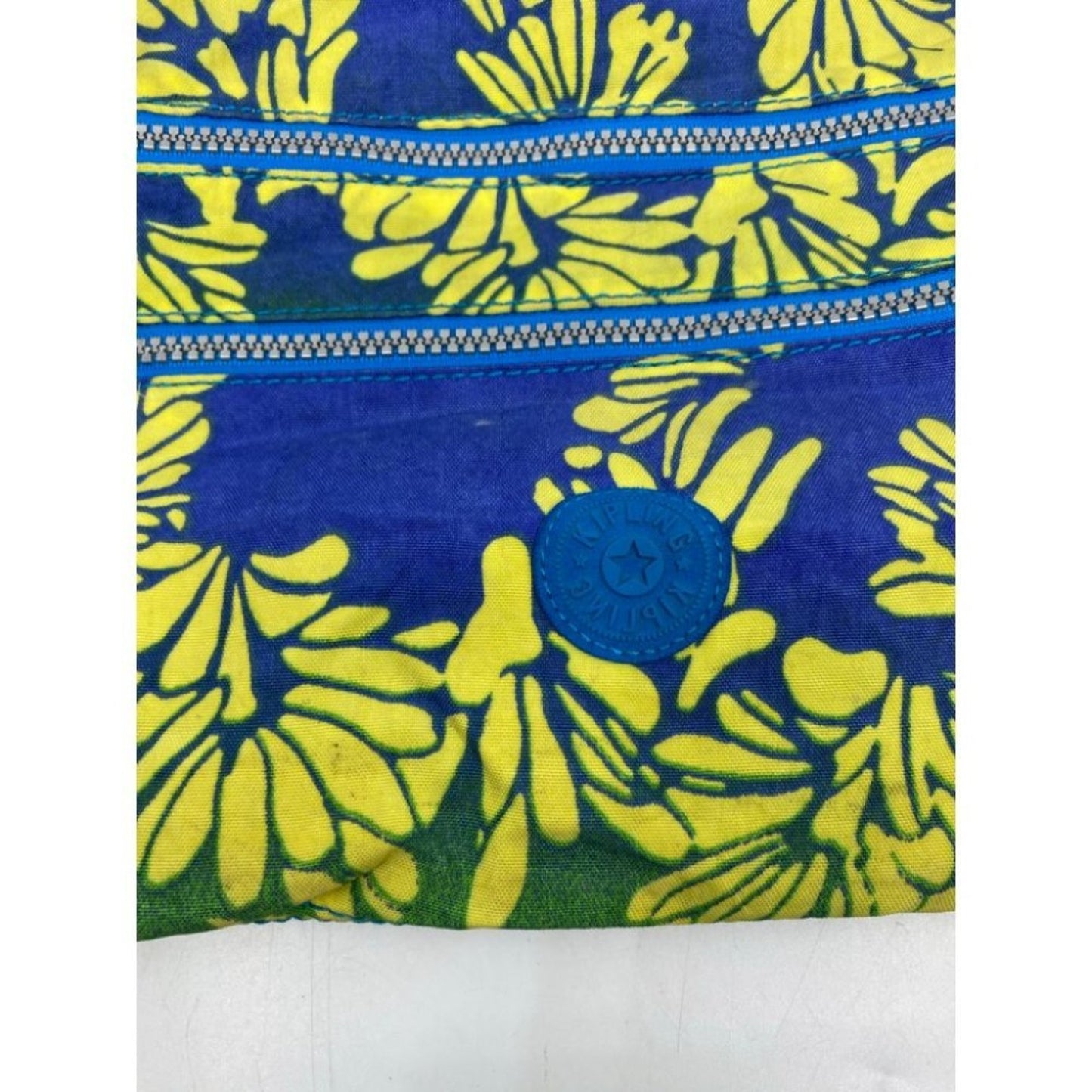 KIPLING Medium Blue Yellow Nylon Crossbody Bag