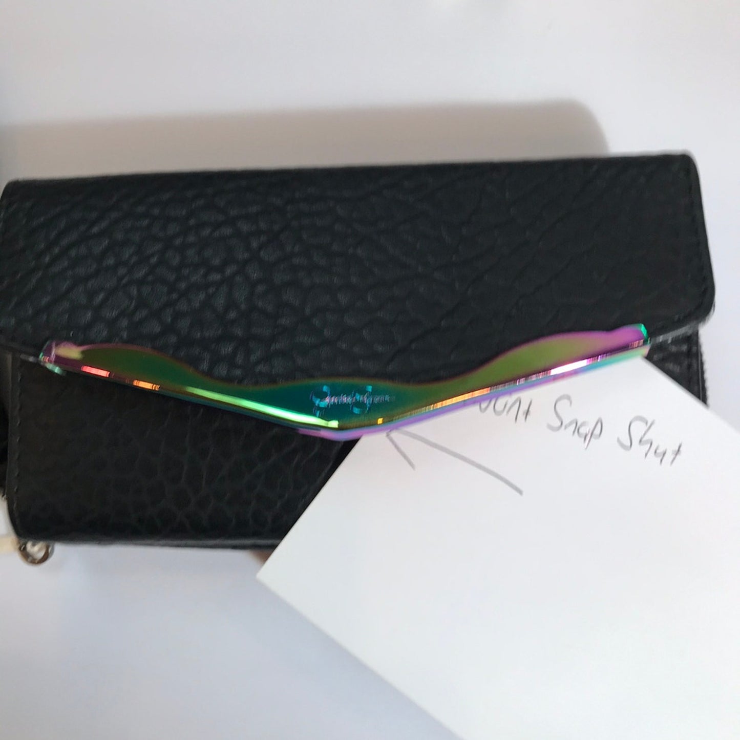 Jessica Simpson Black Leather Wristlet