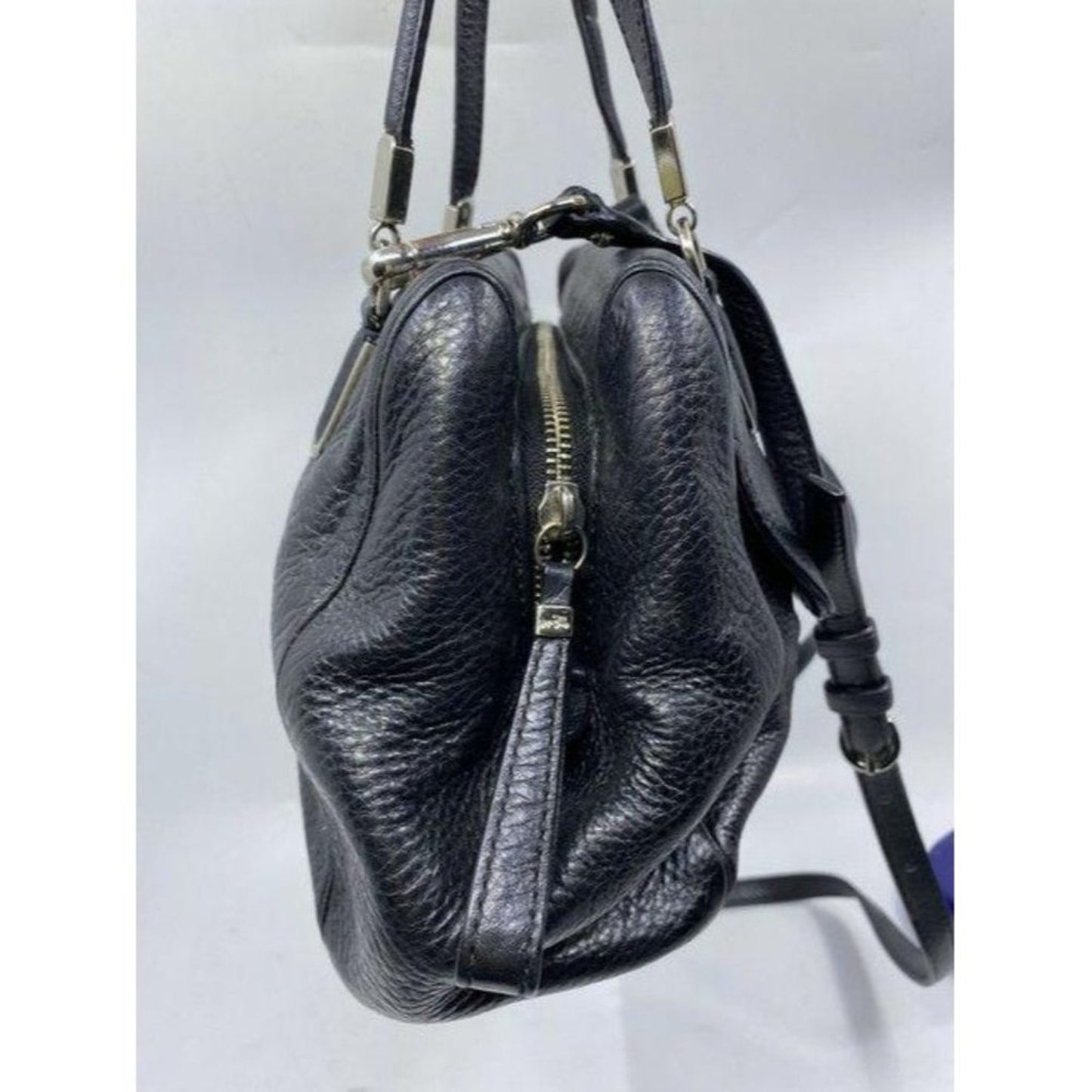 coach large black leather cross body bag