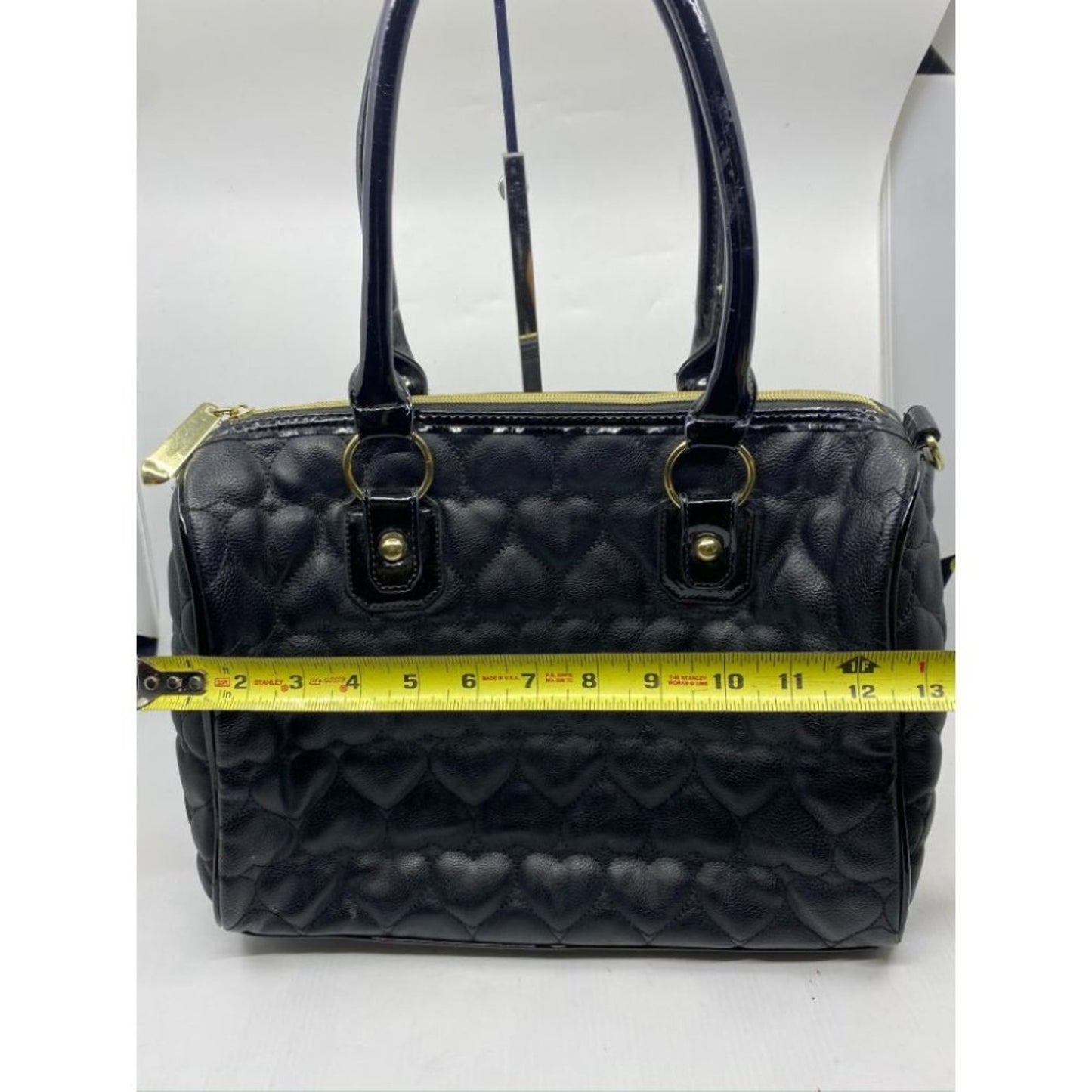 BETSEY JOHNSON Faux Leather Embellished Tote Bag