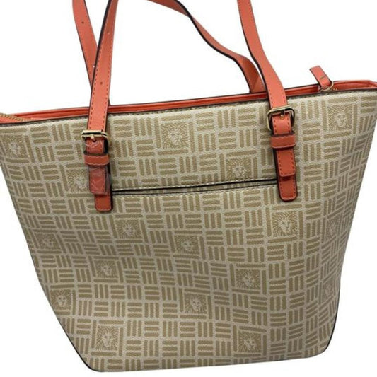 Ann Klein Tan Fabric Large Shopping Tote