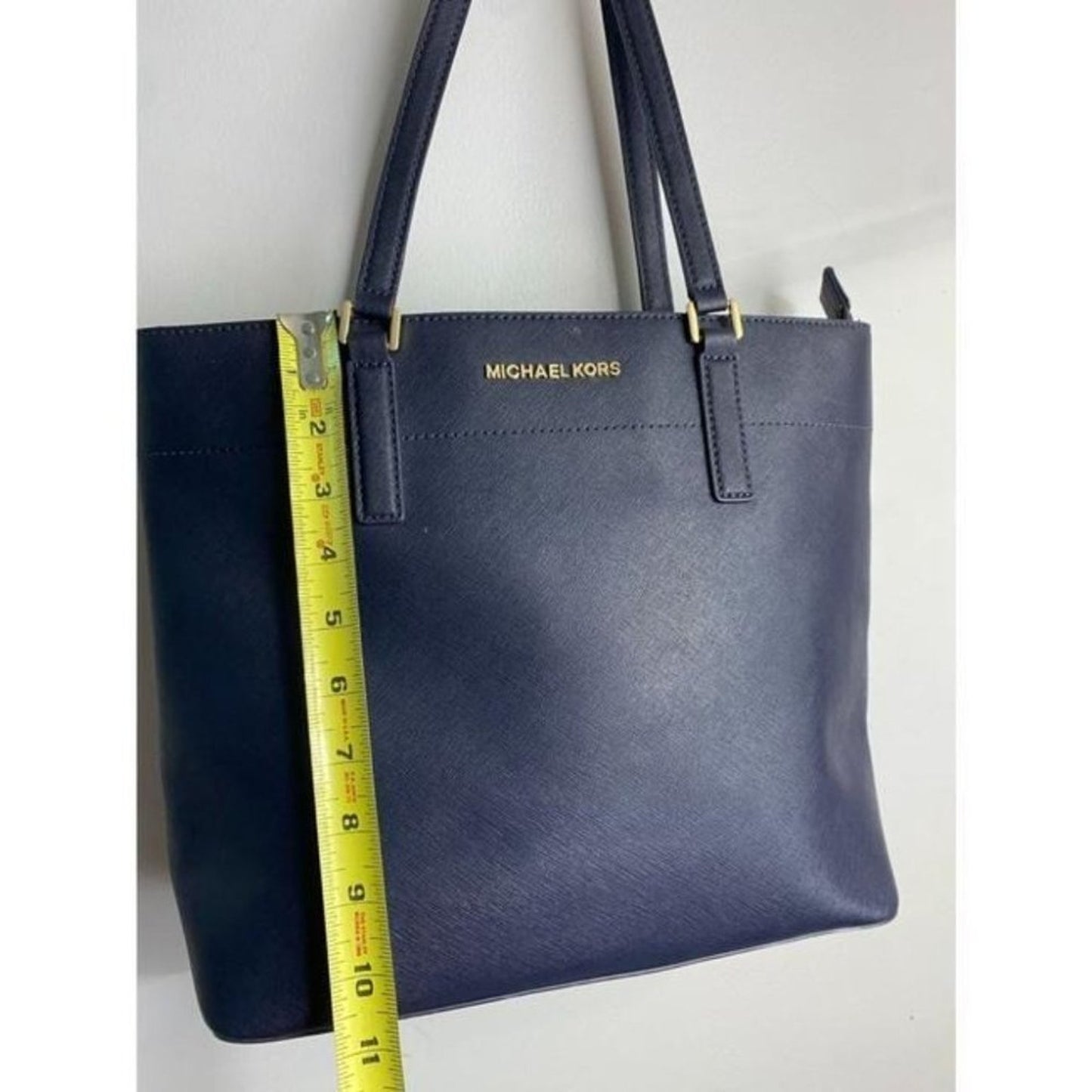 MICHAEL KORS Navy Saffiano Leather Jet Set Tote