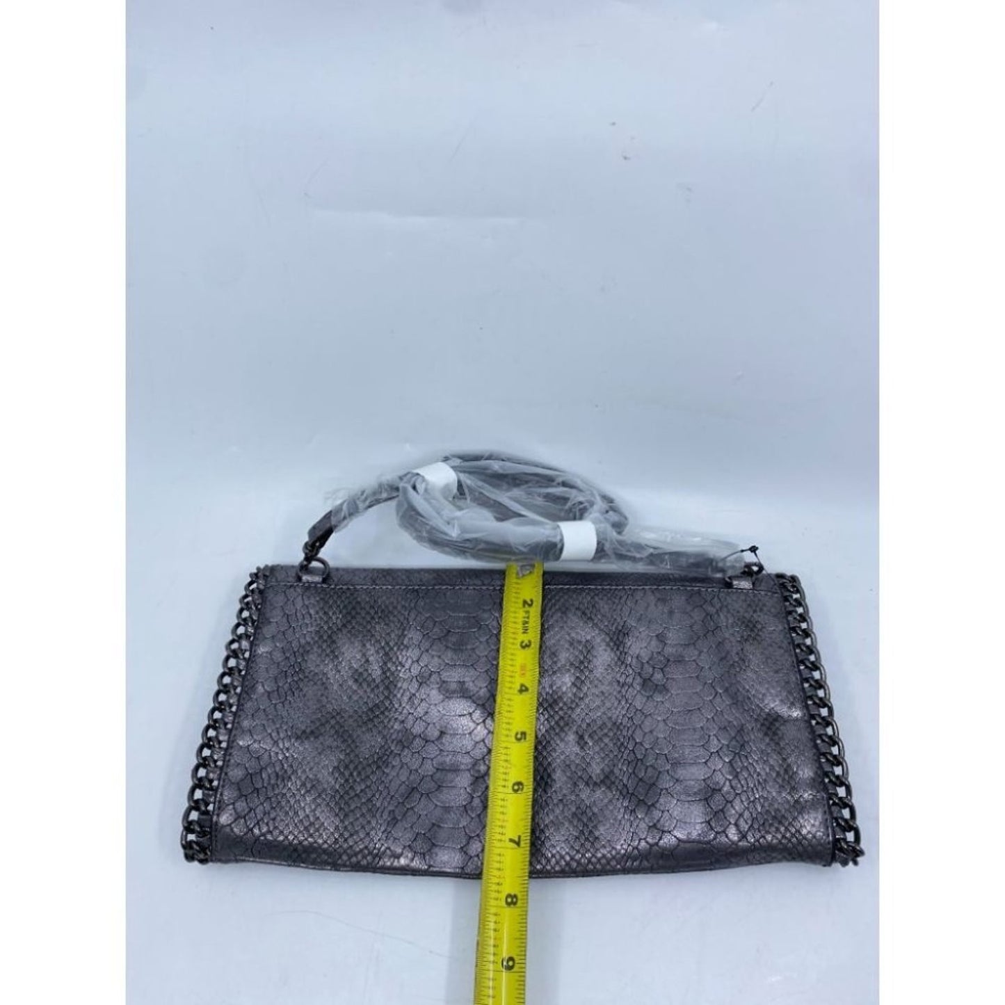 Guess Gray Snakeskin Faux Leather Shoulder Bag