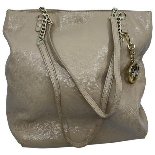 michael kors shopping tan patent leather tote