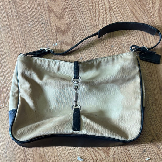 Coach Tan and Black Messenger Bag