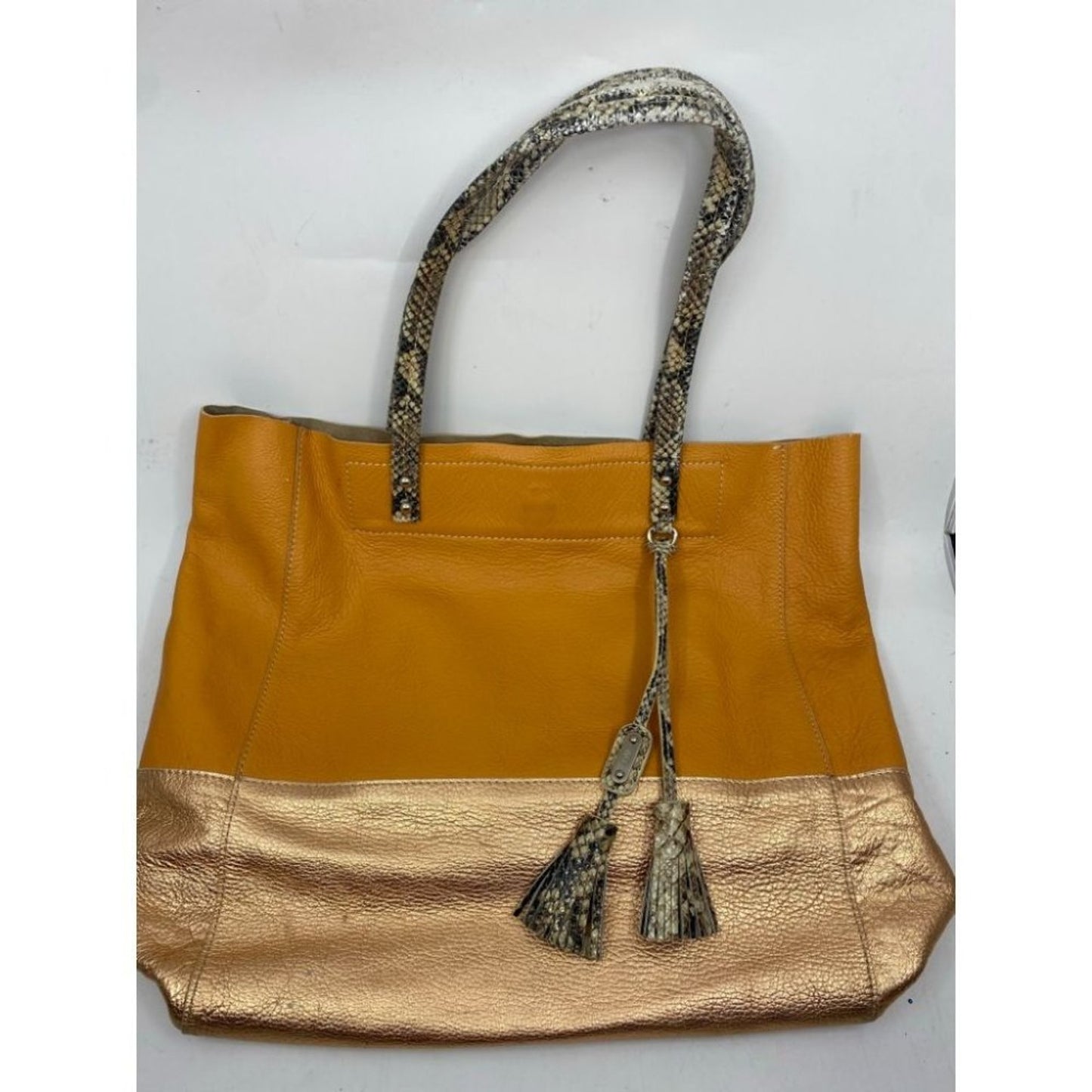 Rafe Women's Orange Gold Leather Handbag