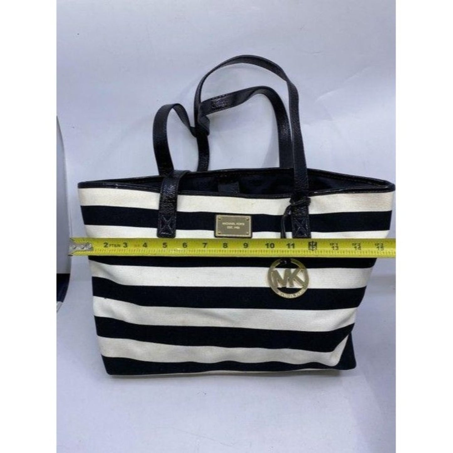 michael kors shopping nautical fabric black white
