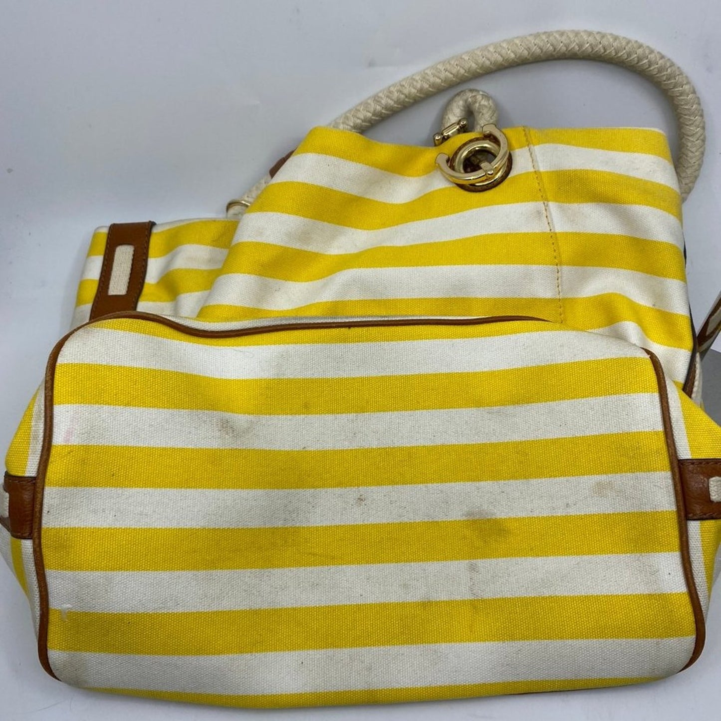 Michael Kors XL Yellow/White Canvas Fabric Handbag