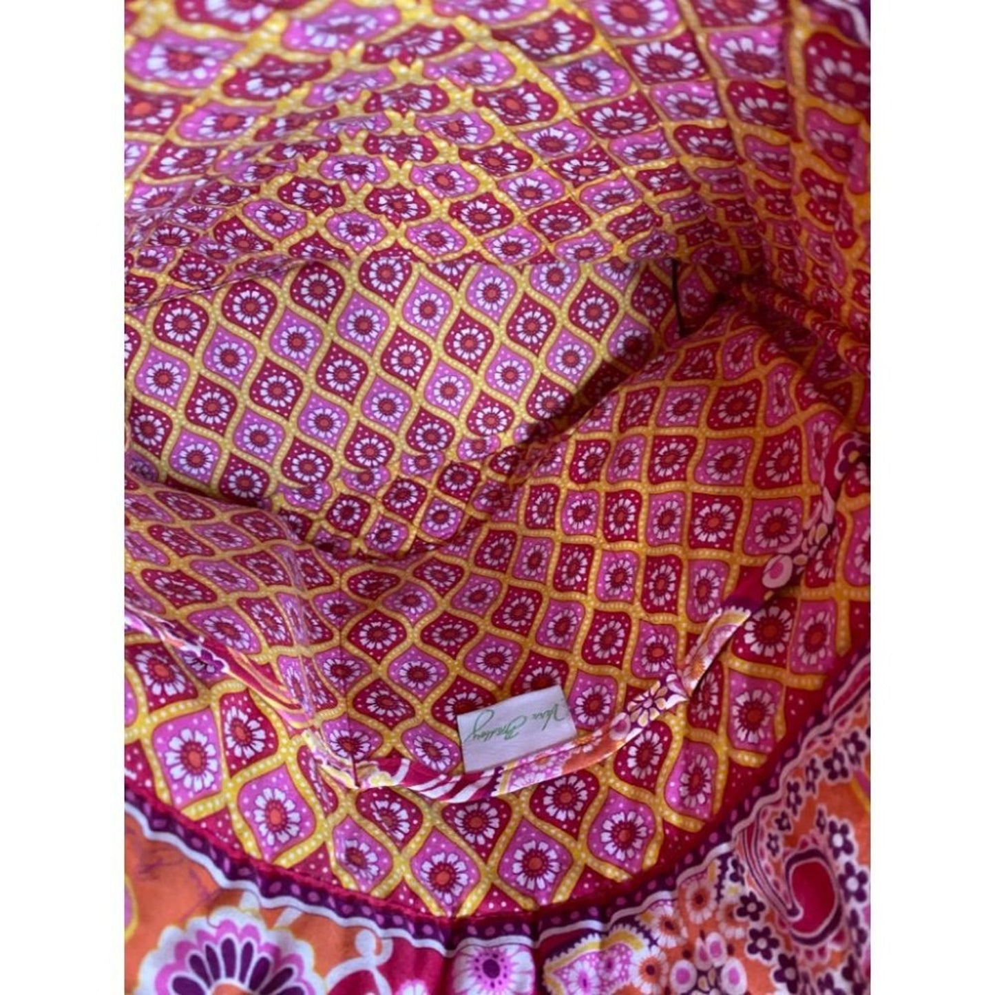 VERA BRADLEY Red Orange Large Quilted Tote Bag