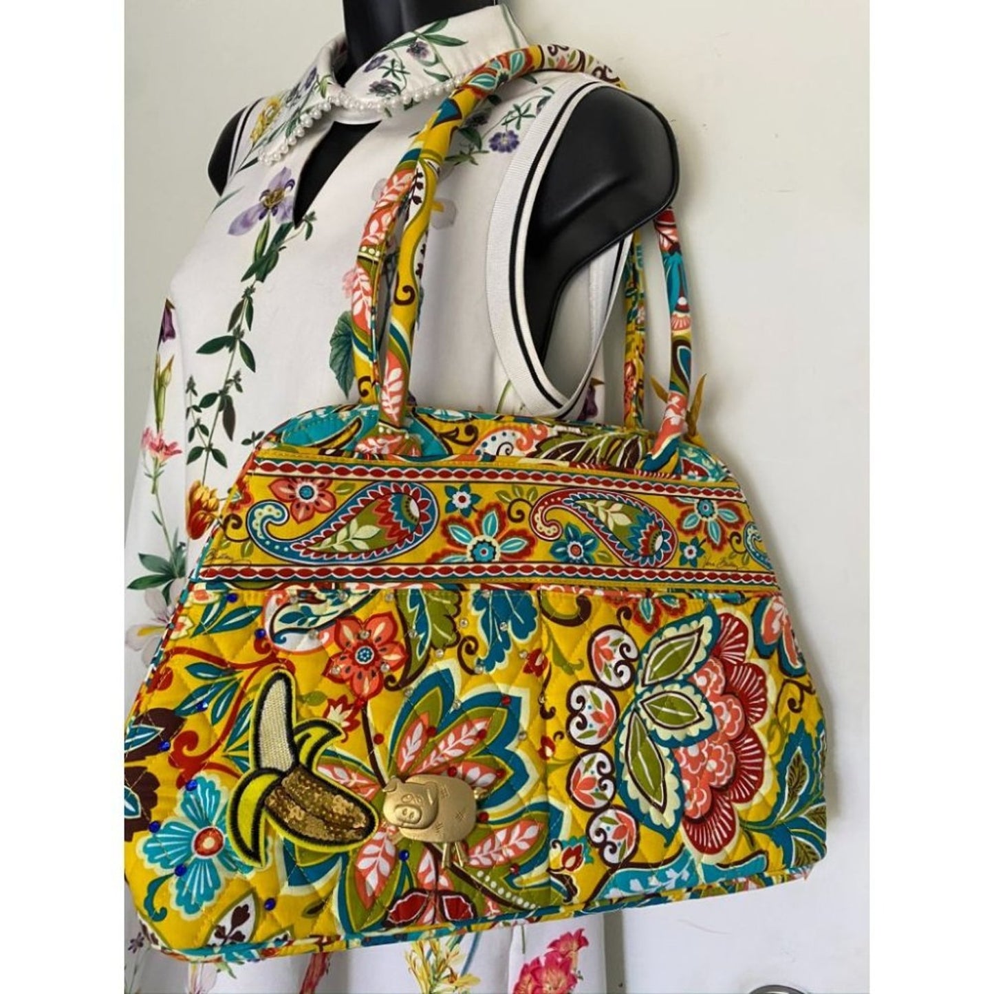 VERA BRADLEY Quilted Tote Bag w/ Wallet Yellow