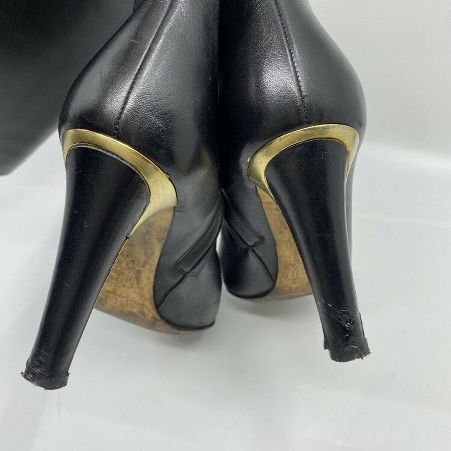 JIMMY CHOO Black Leather Knee high boots 7.5