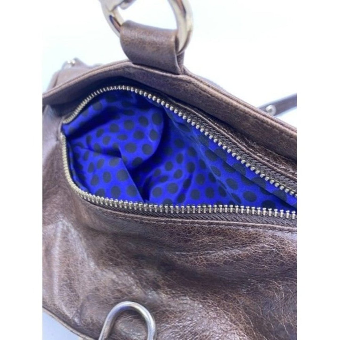 Rebecca Minkoff Unique Front Clasp Dual Compartment Brown Leather Should…