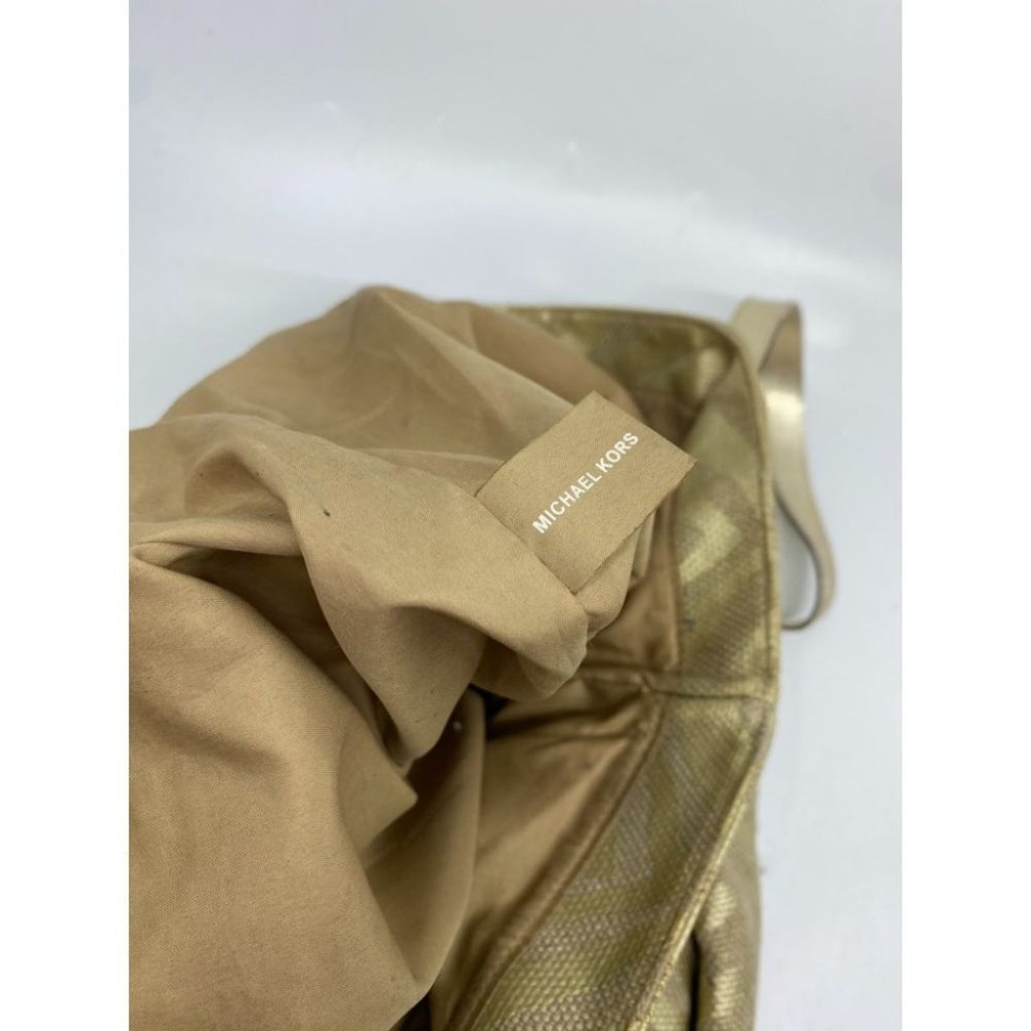MICHAEL KORS Gold Tan Large Inter Woven Tote Bag