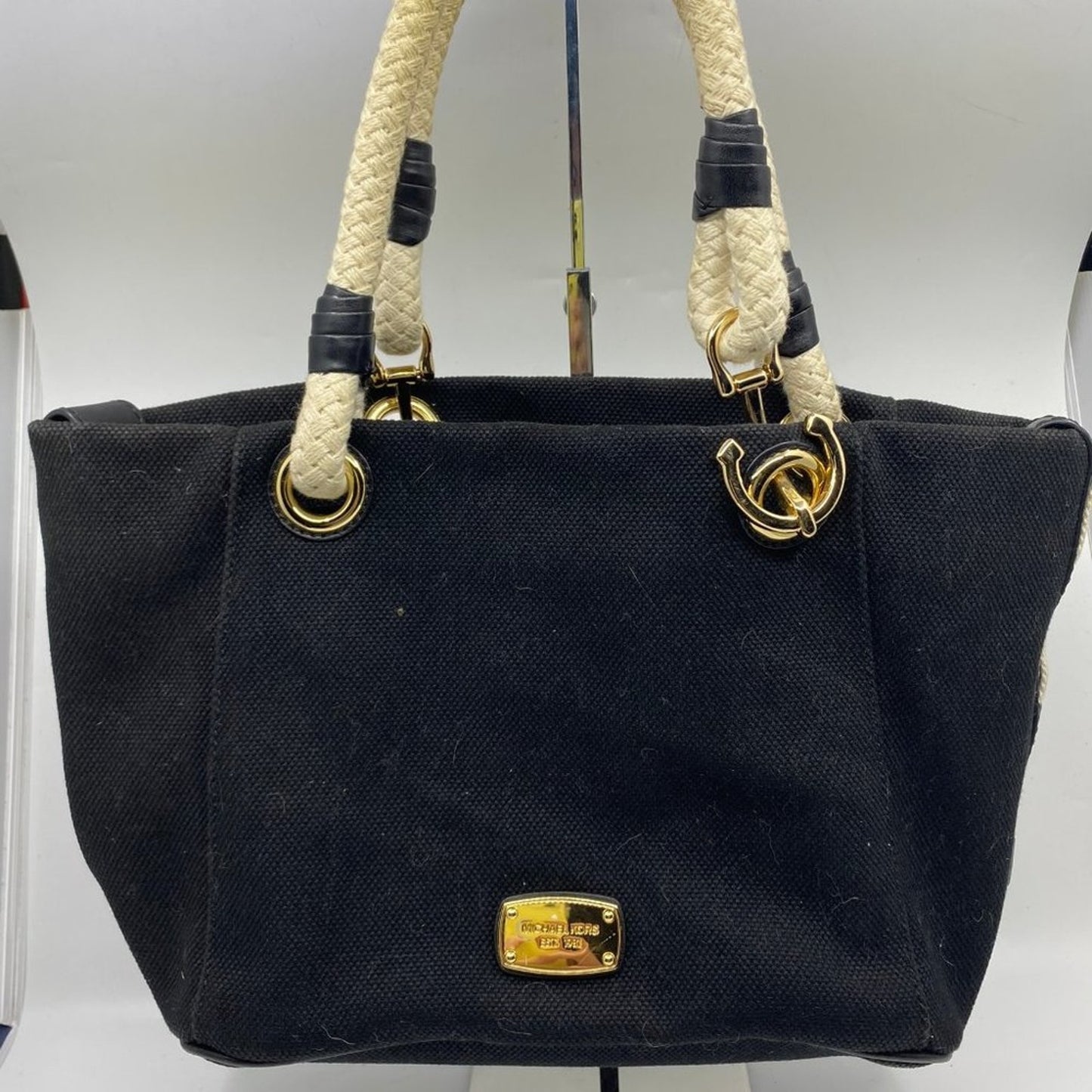 Michael Kors M Size Black Interwoven Shoulder Bag