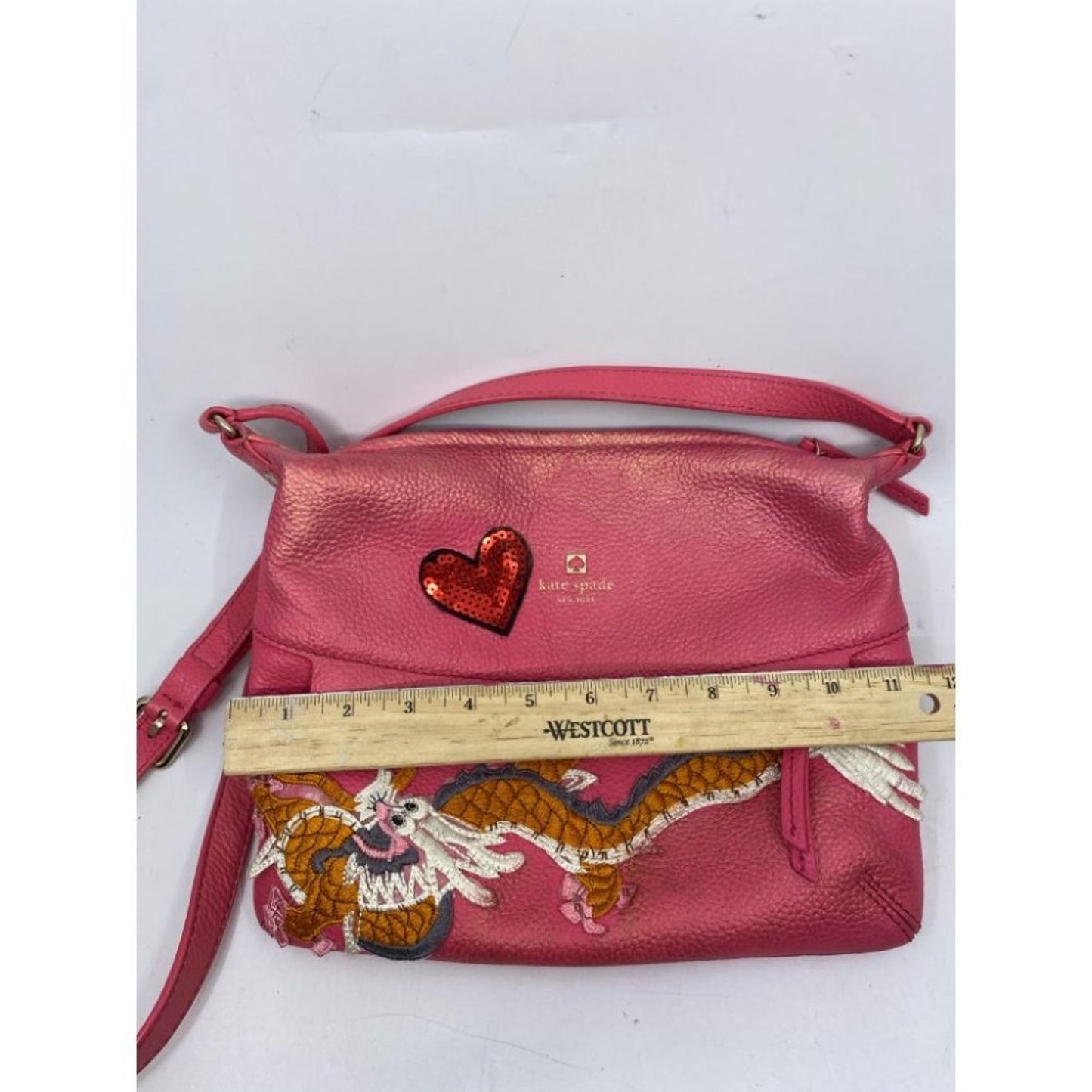 Kate Spade Pink Leather Crossbody With Customized