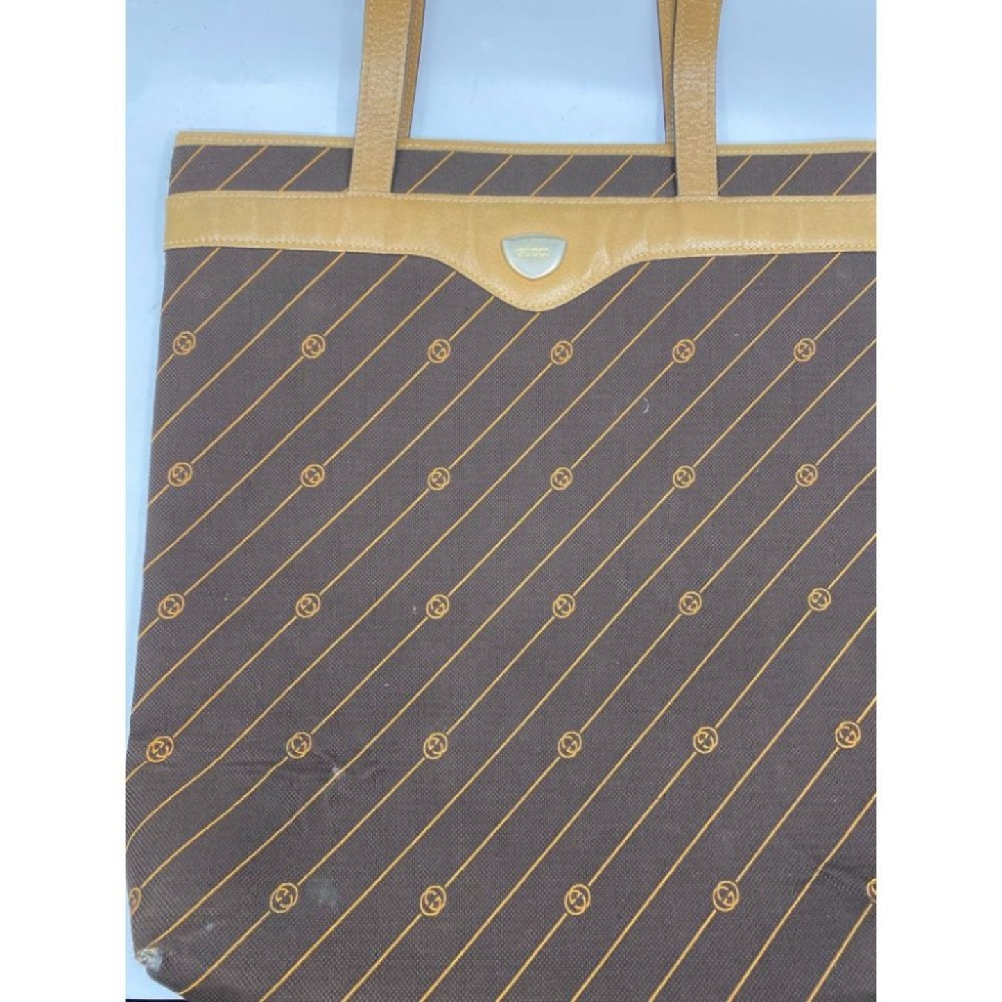 GUCCI Vintage XL Tote Bag in Canvas Fabric w/