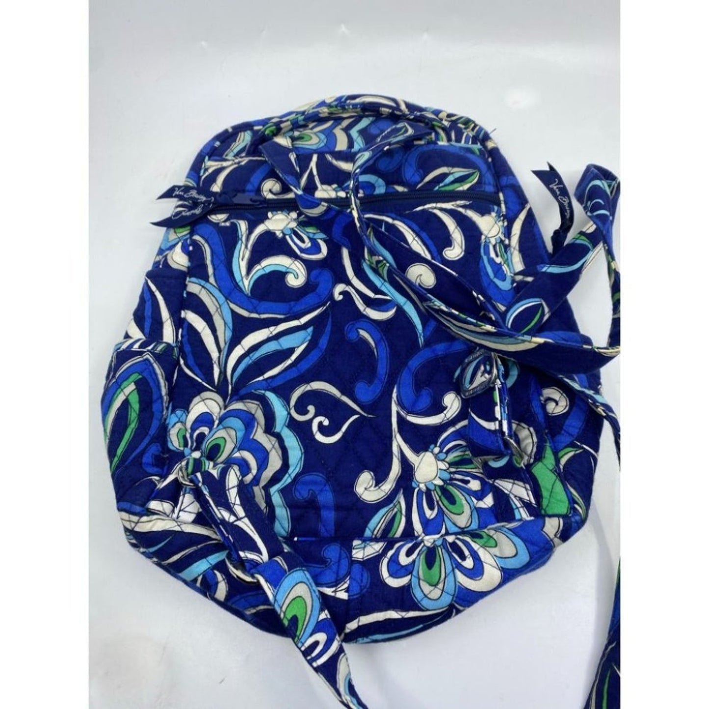 Vera Bradley Quilted Blue White Green Back Pack