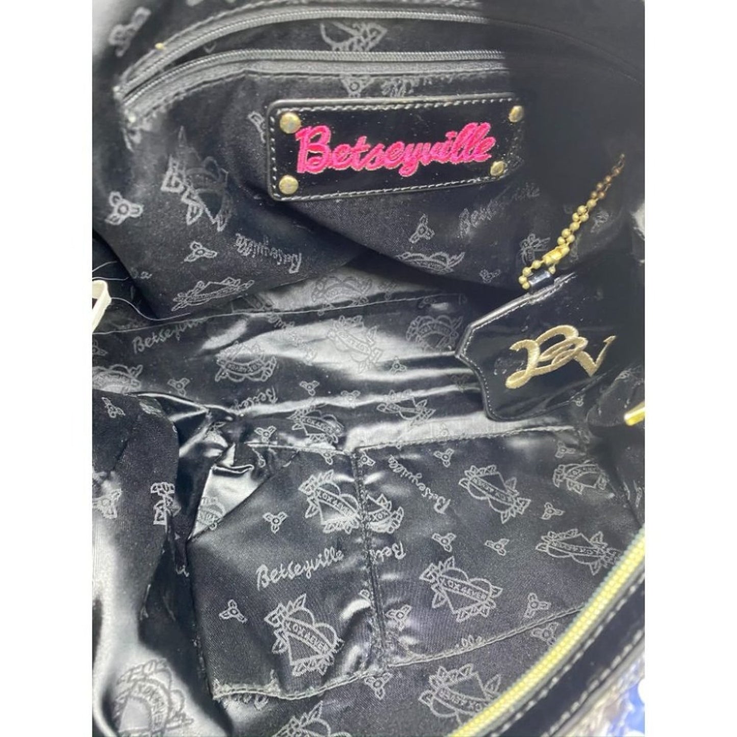 BETSEY JOHNSON Faux Leather Multicolor Tote Bag