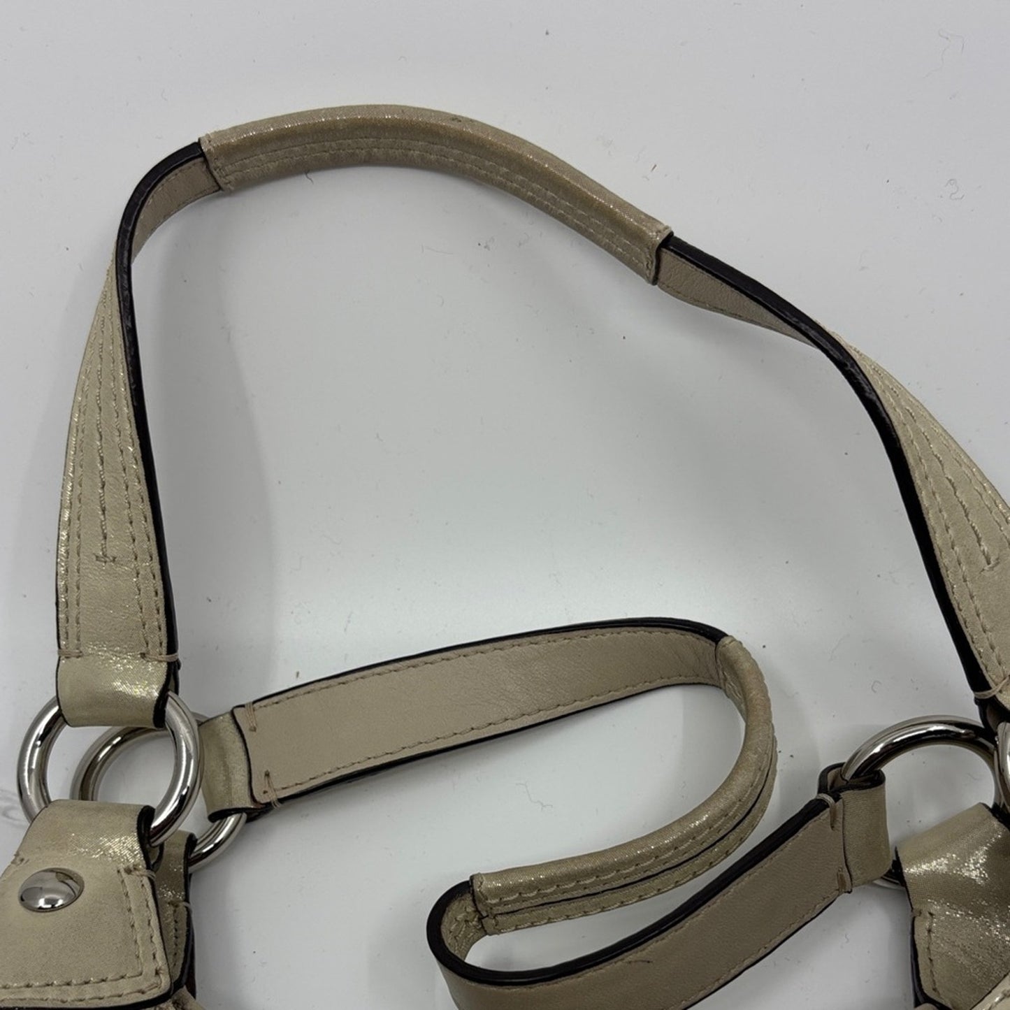 Coach Shimmering Cream Shoulder Bag