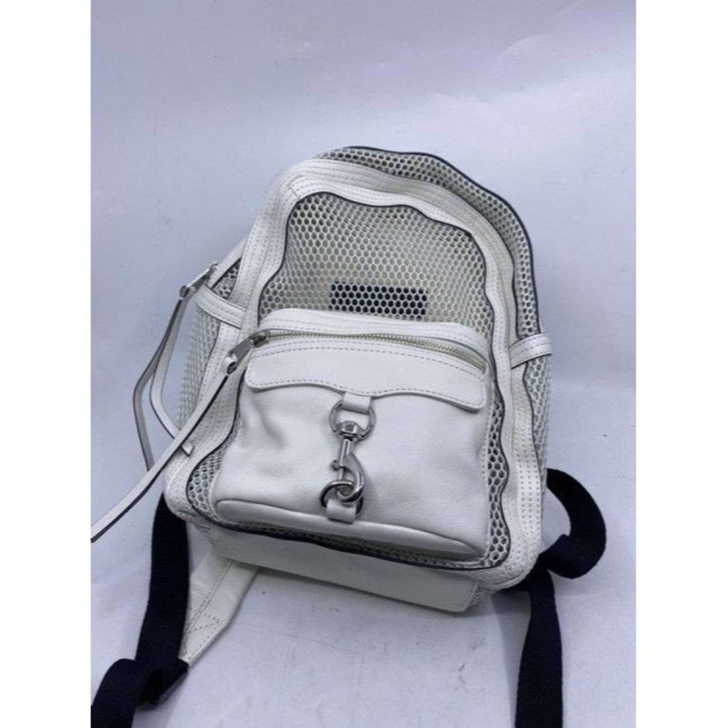 Rebecca Minkoff Net Mini Mab White Leather Backpack