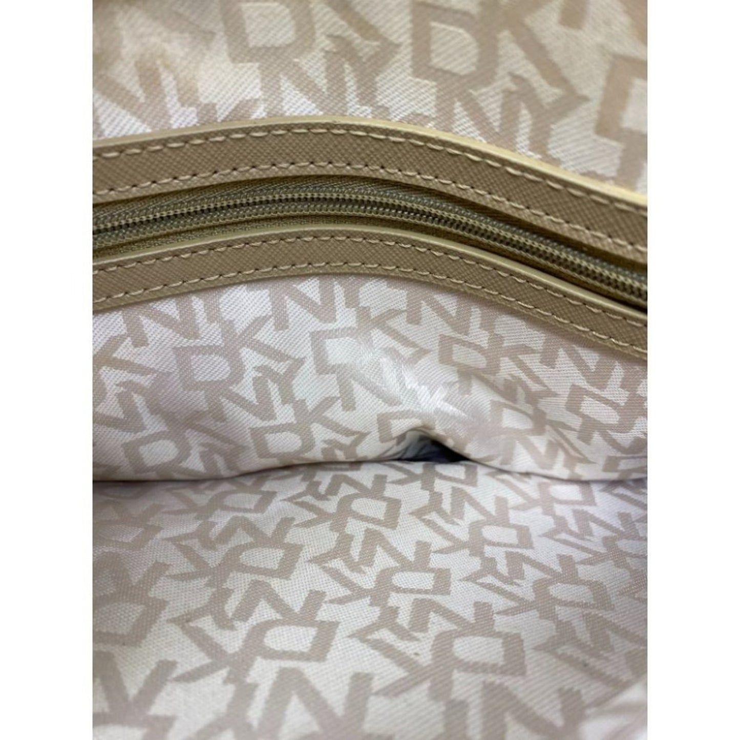 DKNY Tan Gray Faux Leather Crossbody Bag