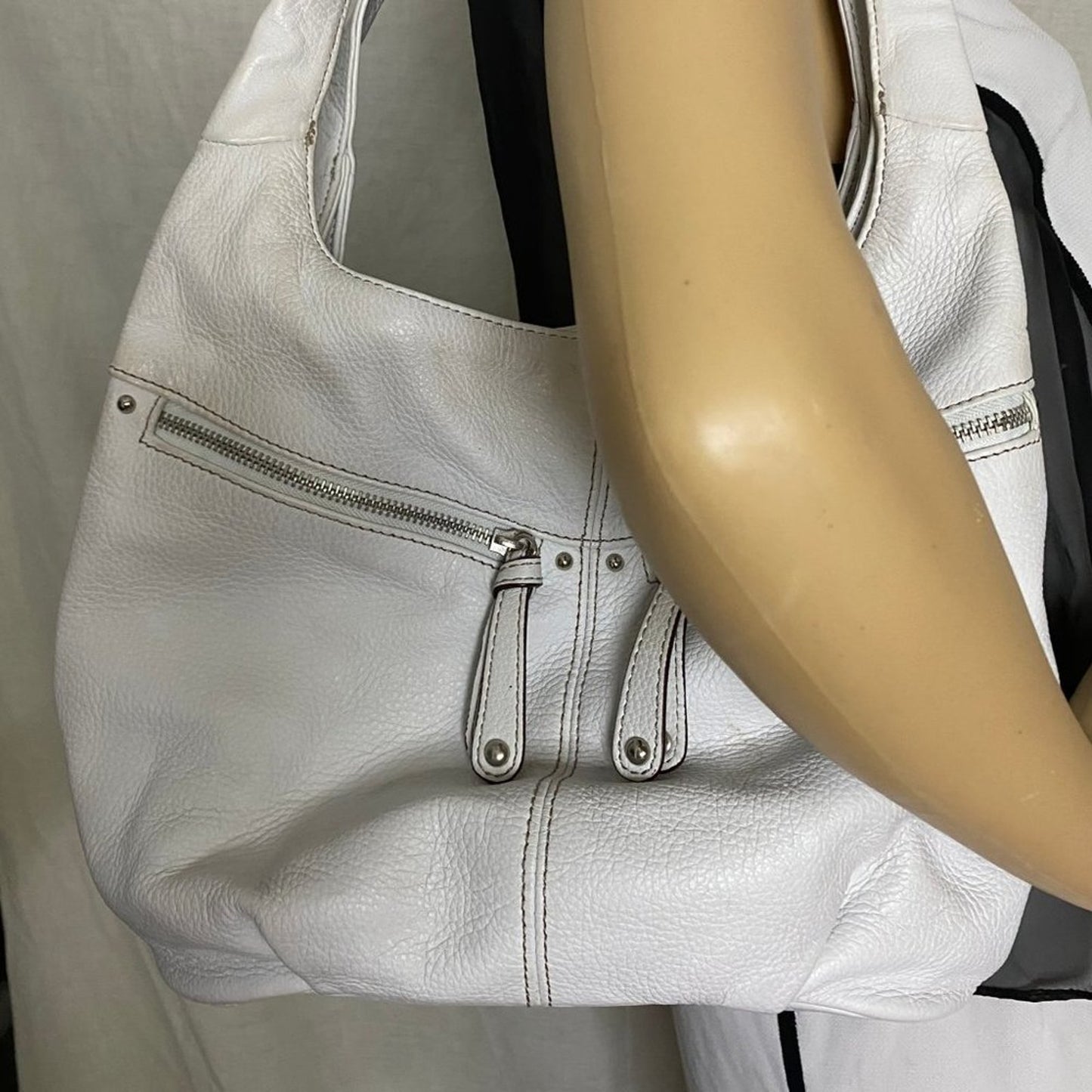 TIGNANELLO White Leather Shoulder Bag