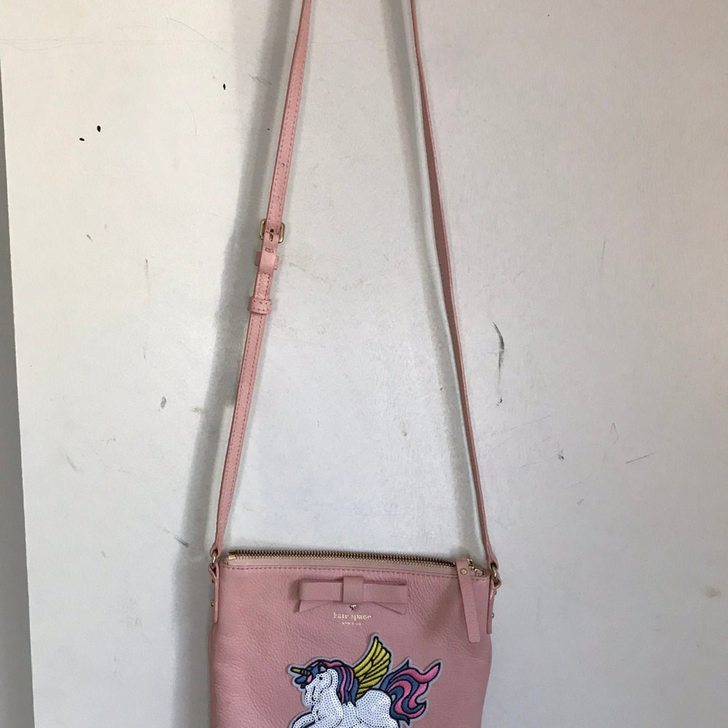 Kate Spade Pink Leather Customized Crossbody Bag