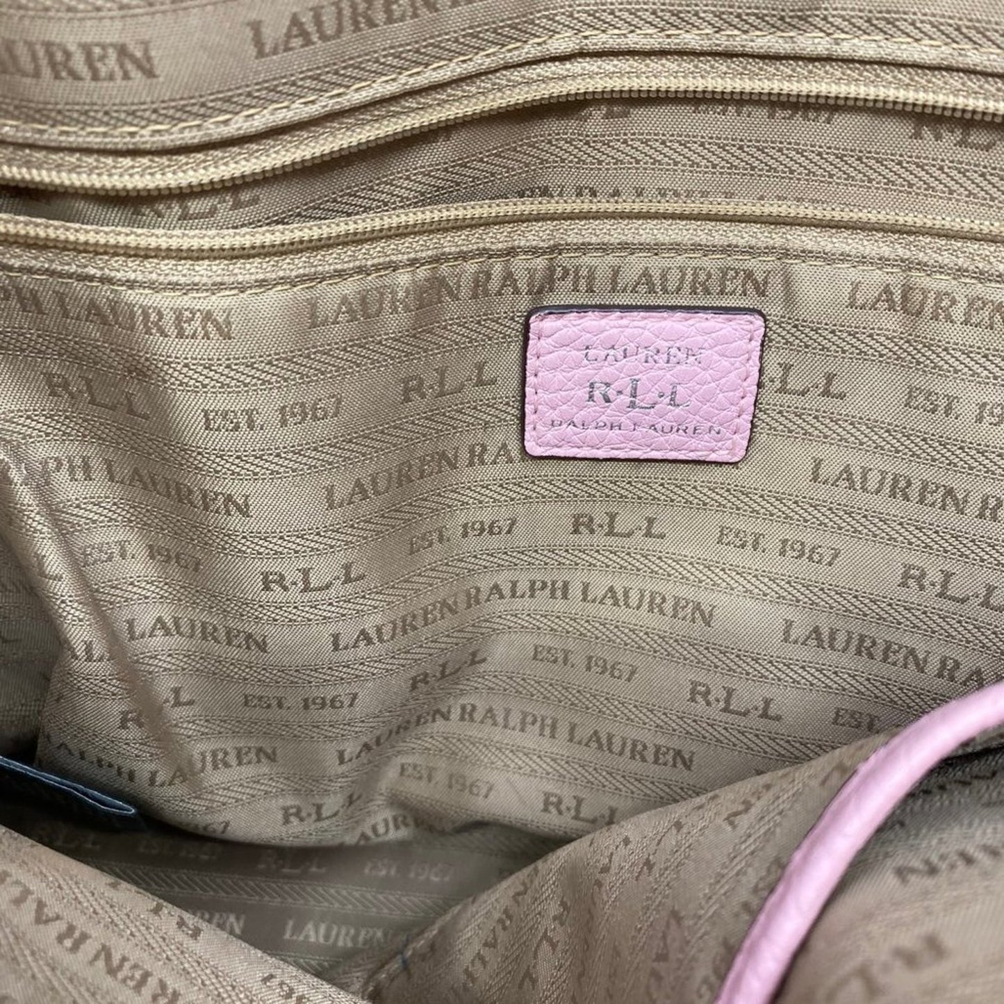 RALPH LAUREN Tan Cream Handbag / Shopping Tote