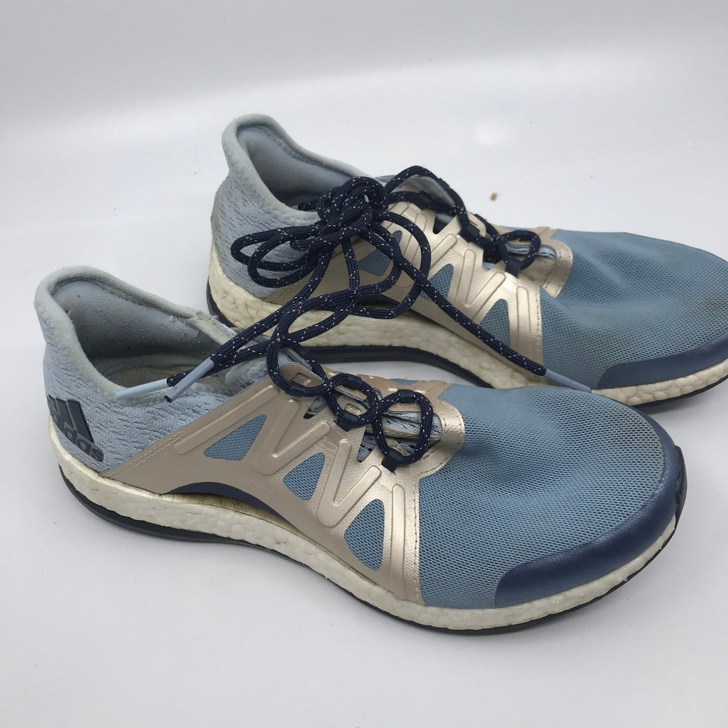 Adidas Boost Blue Gold Sneakers Size 7F/6M