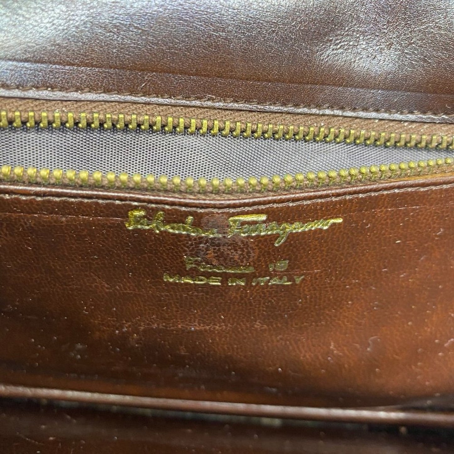 Salvatore Ferragamo Vintage Brown Clutch