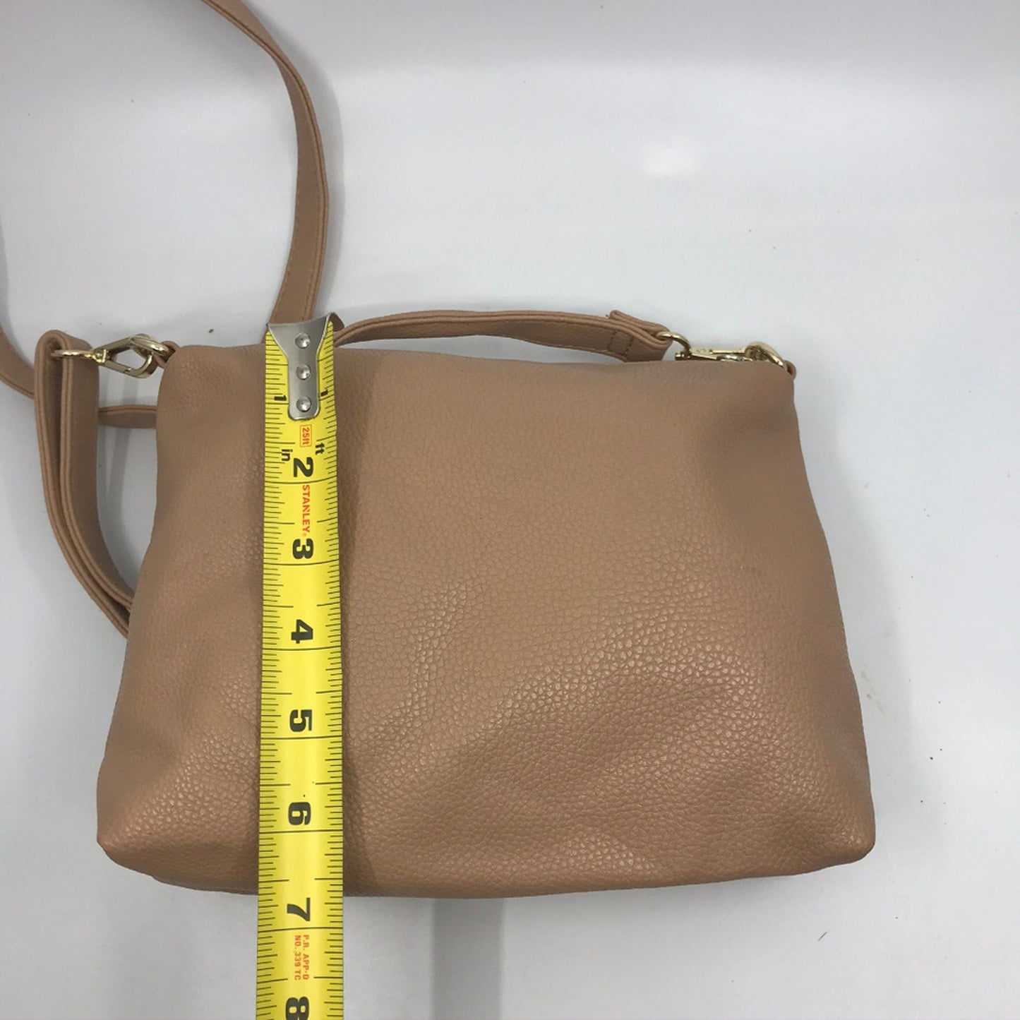 BCBG Paris Tan Faux Leather Crossbody Bag