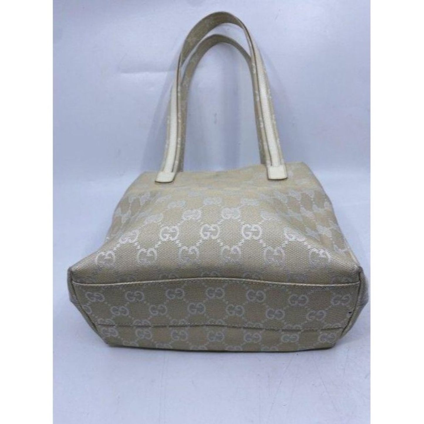 gucci vintage white jacquard fabric shoulder bag