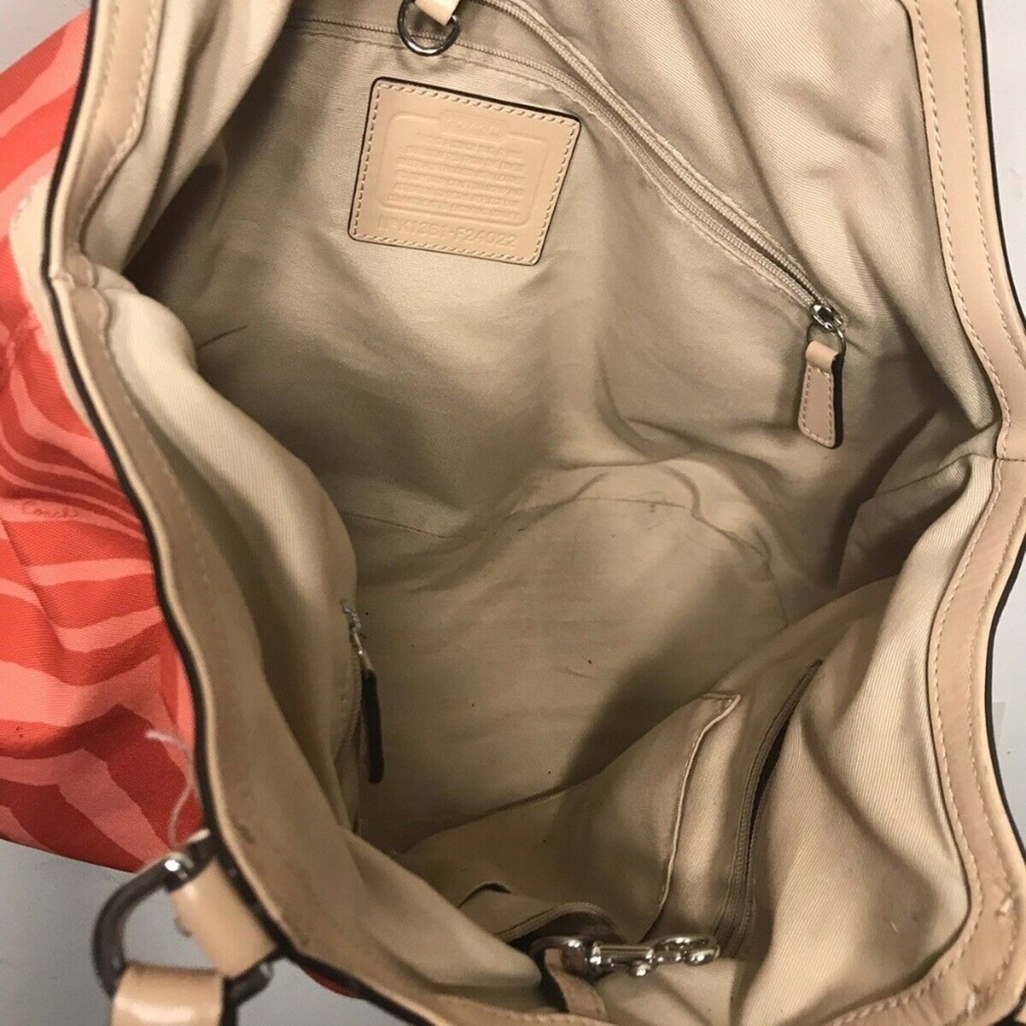 COACH Pink Animal Print Canvas Tote Bag