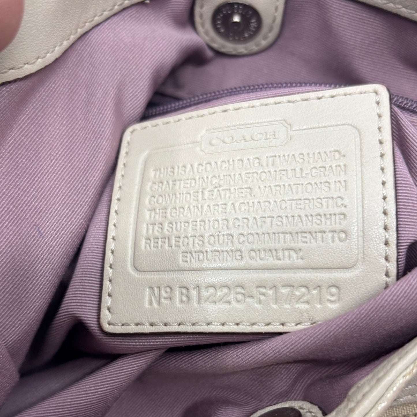 Coach Shimmering Cream Shoulder Bag