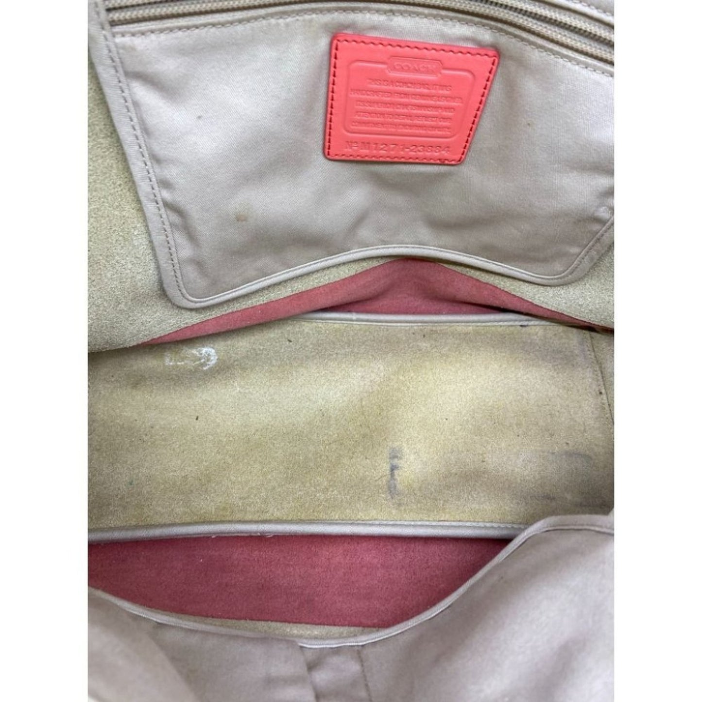 COACH Large Tan Orange Leather Tote/ Shoulder Bag
