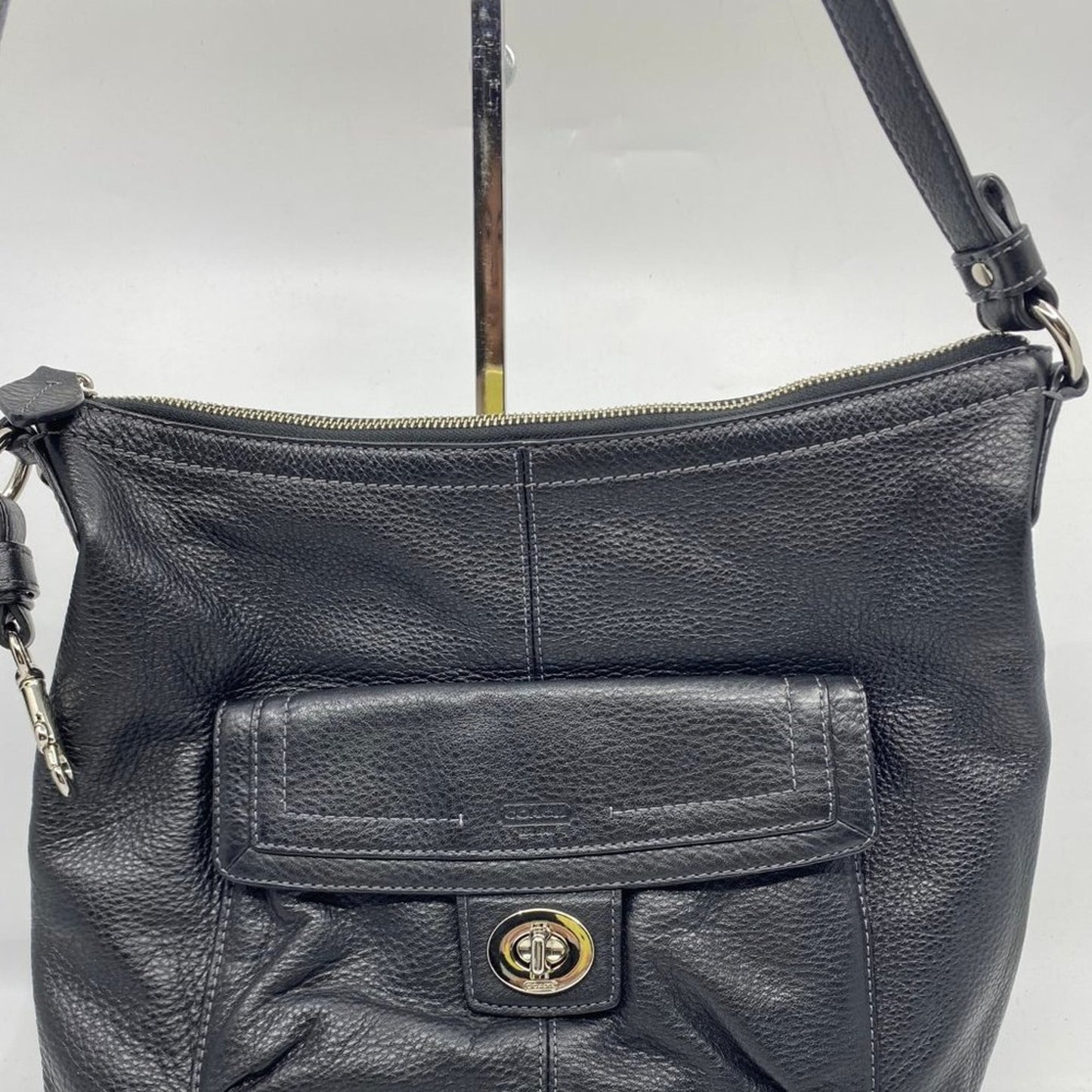 COACH M Size Black Leather Crossbody Bag