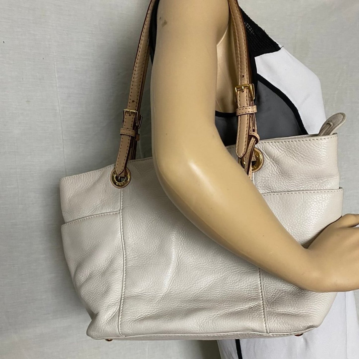 Michael Kors Large White Leather Tote Bag
